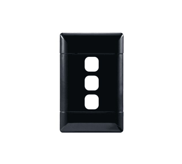 3 Lever Grid Plate 100x50 Black Neu