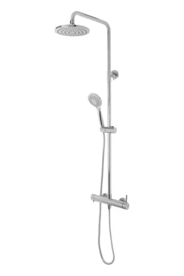 Shower Column Bijiou Durance Wall Mounted With Single Lever Mixer Chrome (Includes Shower Rose, Multi-Function Hand Shower And Hose)