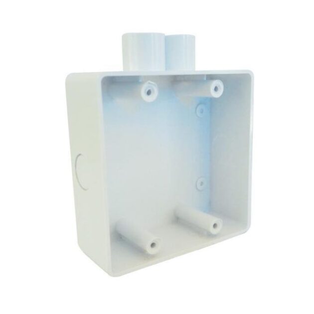 Flush Wall Box 100X100X36Mm Pvc With Spout (Fb4X4Sp)