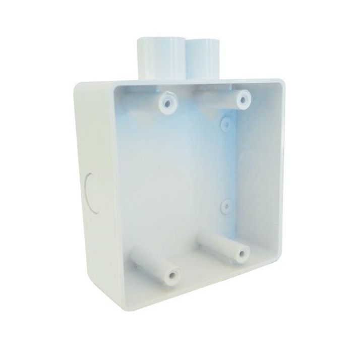 Flush Wall Box 100X100X36Mm Pvc With Spout (Fb4X4Sp)