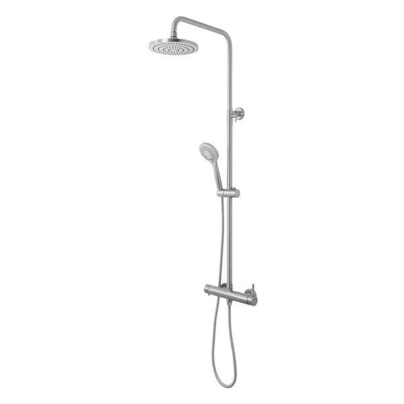 Shower Column Bijiou Durance Wall Mounted With Single Lever Mixer Satin Nickel (Includes Shower Rose, Multi-Function Hand Shower And Hose)