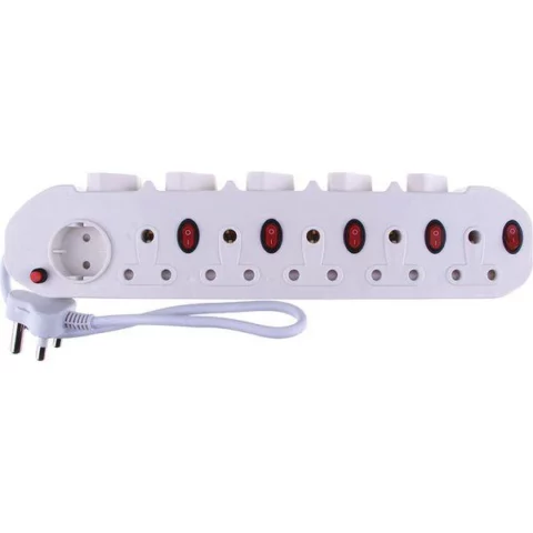 11 Way Multi Plug With Illuminated Switches Reddison