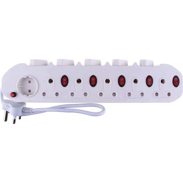 11 Way Multi Plug With Illuminated Switches Reddison