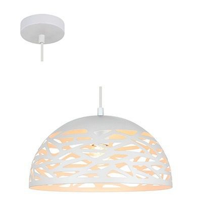 Pendant Metal 300Mm White E27 1X28W