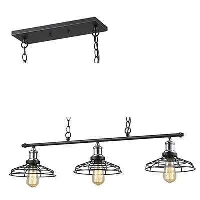 Grid 3Lt Pendant Black/Chrome E27 3x40W