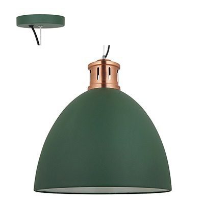 Pendant Steel 400Mm Green & Copper E27 1X40W