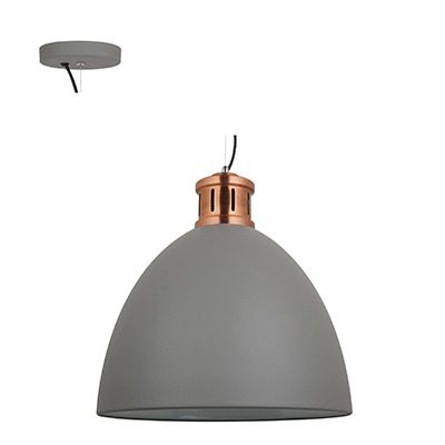 Pendant Steel 400Mm Grey & Copper E27 1X40W