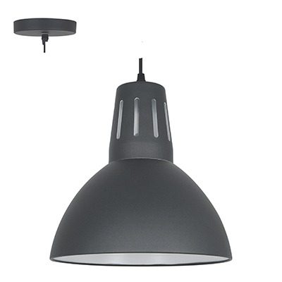 Pendant Steel 280mm Black E27 1x40W