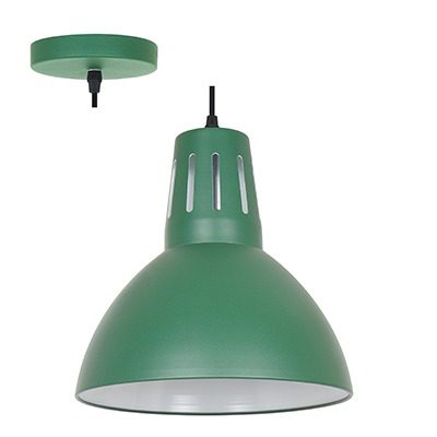 Pendant Steel 280mm Green E27 1x40W