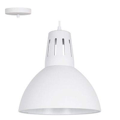 Pendant Steel 280mm White E27 1x40W