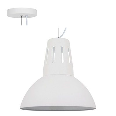Pendant Steel 345Mm White E27 1X40W
