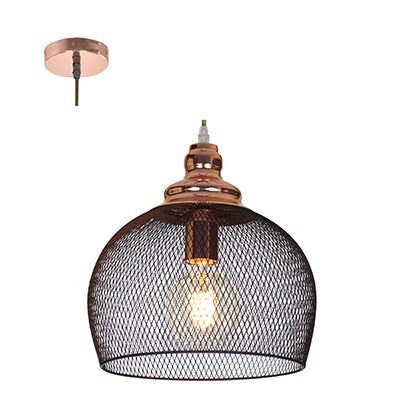 Mesh Pendant 280Mm Matt Black/Copper E27 1X40W