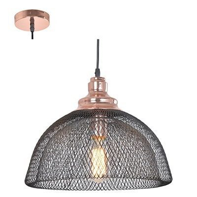Mesh Pendant 350Mm Matt Black/Copper E27 1X40W