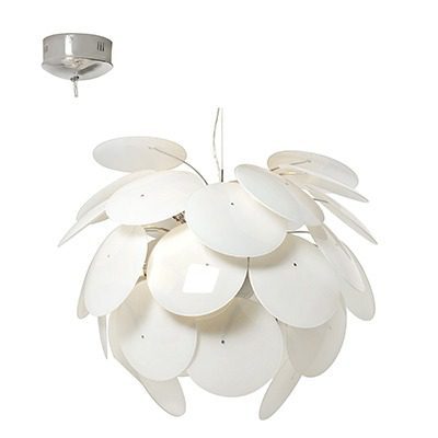Lotus Pendant Chrome & White G9 8x40W