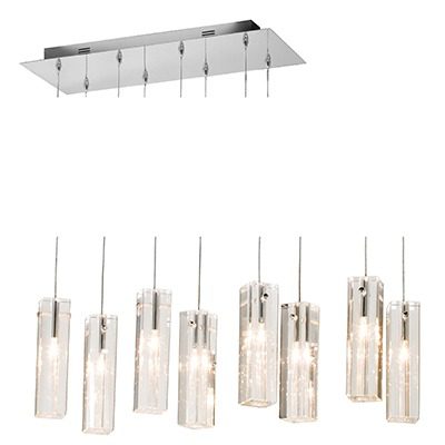 Glace Pendant Chrome G4 8x20W
