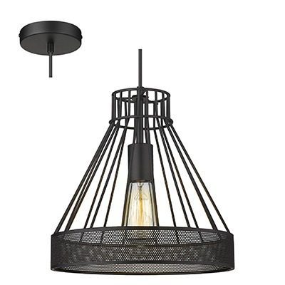 Grid Pendant Black 1xe27