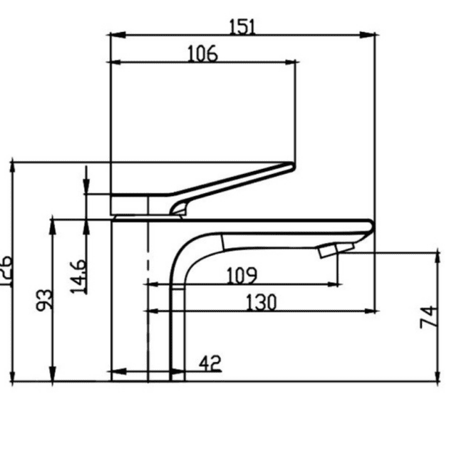 Bijiou Maine Black Basin Mixer Short Body