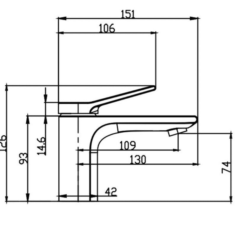 Bijiou Maine Black Basin Mixer Short Body