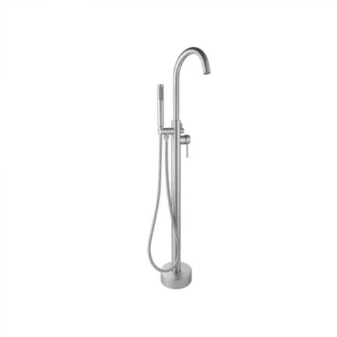 Bijiou Stylet Freestanding Tap Satin Nickel.