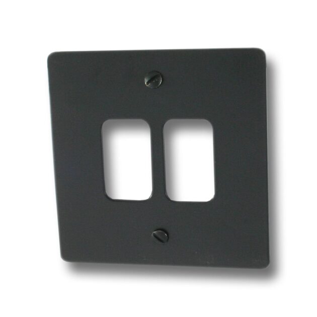 2 Lever Grid Plate 100X50 Neu Black