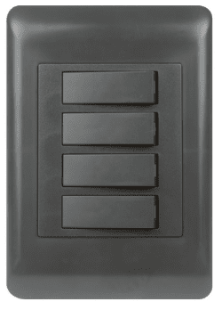 4 Lever 1 Way Switch 100x50 Black
