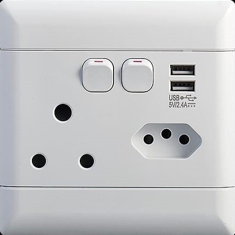Single Wall Socket 1 X 16A 2X Usb 4 X 4 Ausma
