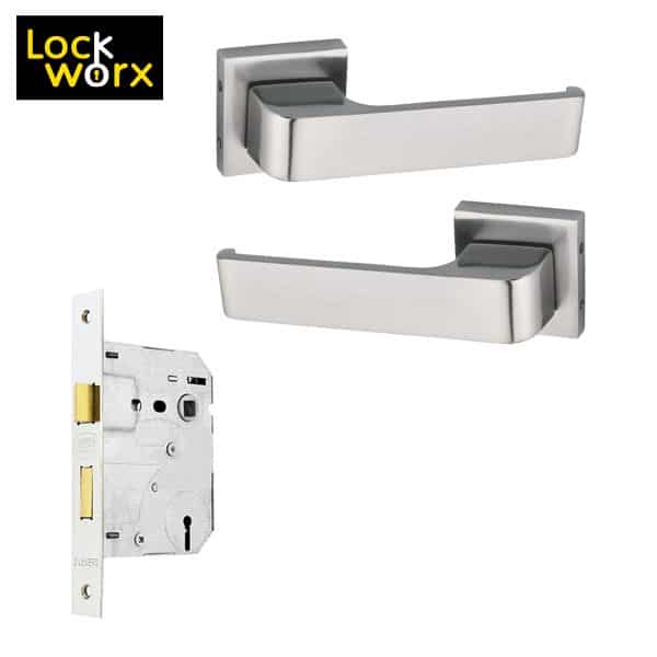 Pentagon Handle on Rose Mortice Lockset