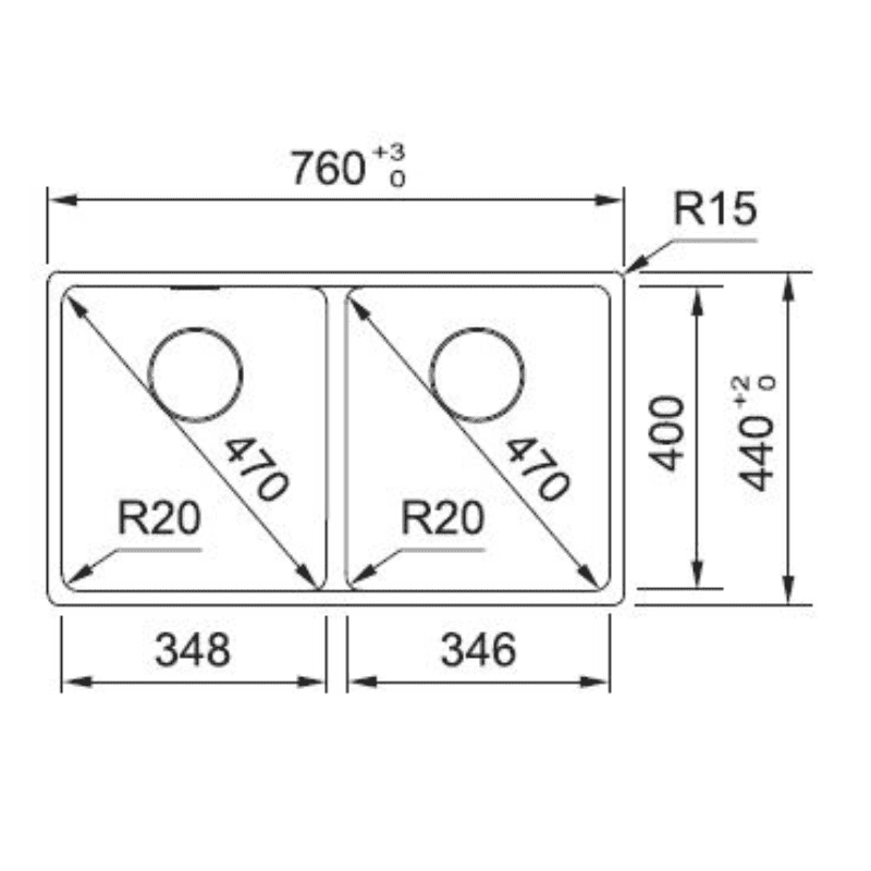 Sink Undermount Composite Franke Maris Incl: 90mm Wastes & Overflow Kit.