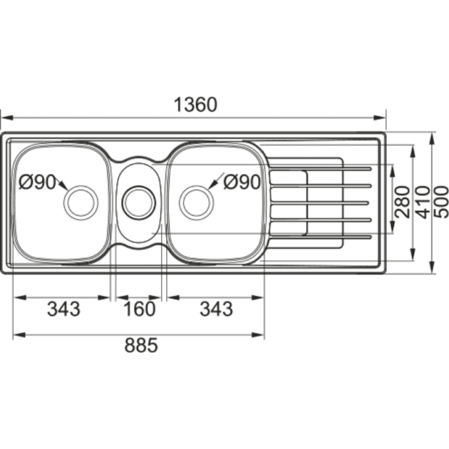 Franke Nouveau Double Bowl Sink Stainless Steel.