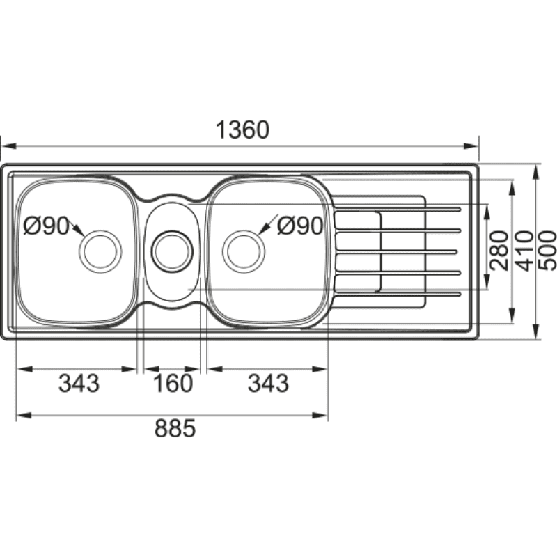 Franke Nouveau Double Bowl Sink Stainless Steel.