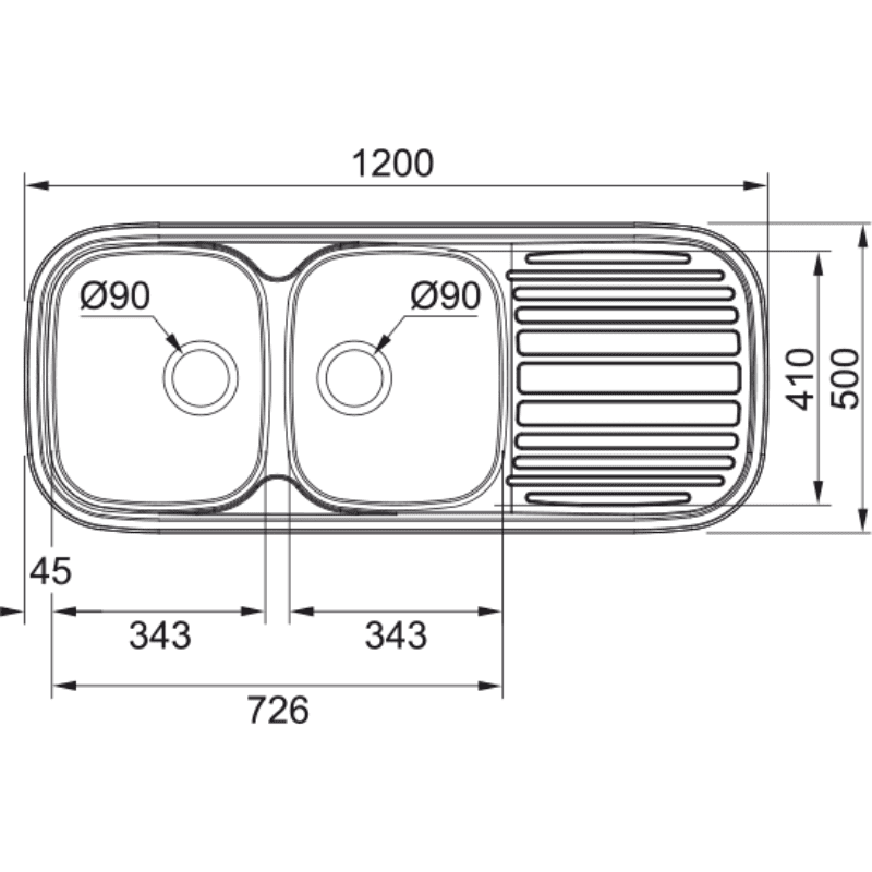 Franke Quinline Double End Bowl Stainless Steel.