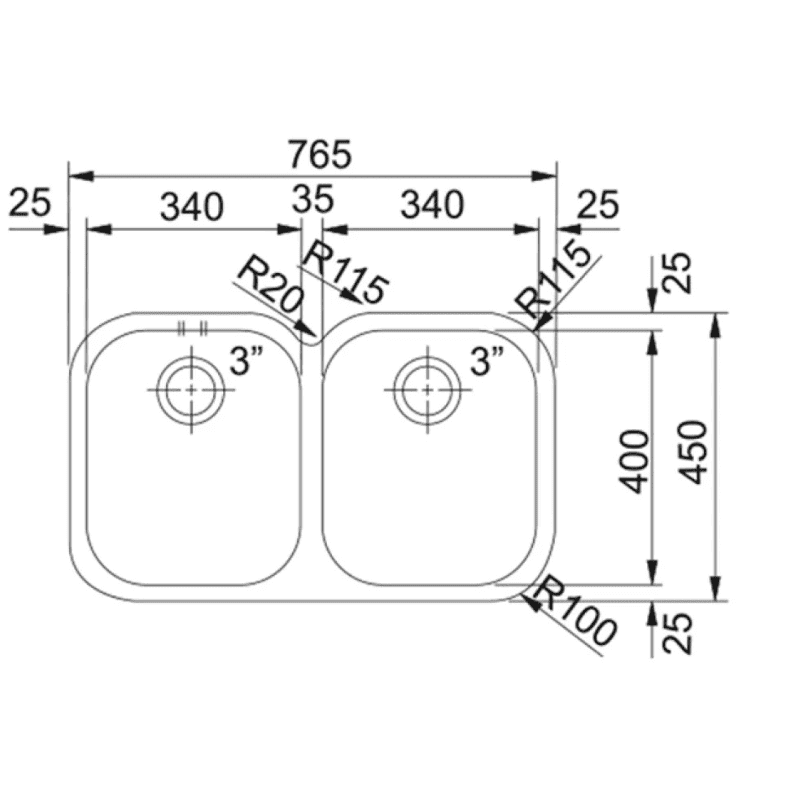 Franke Armonia Undermount Sink Double - Image 2