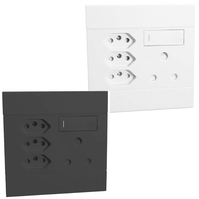 Veti 2 Range Triple V-Slim Socket + Single RSA Socket.